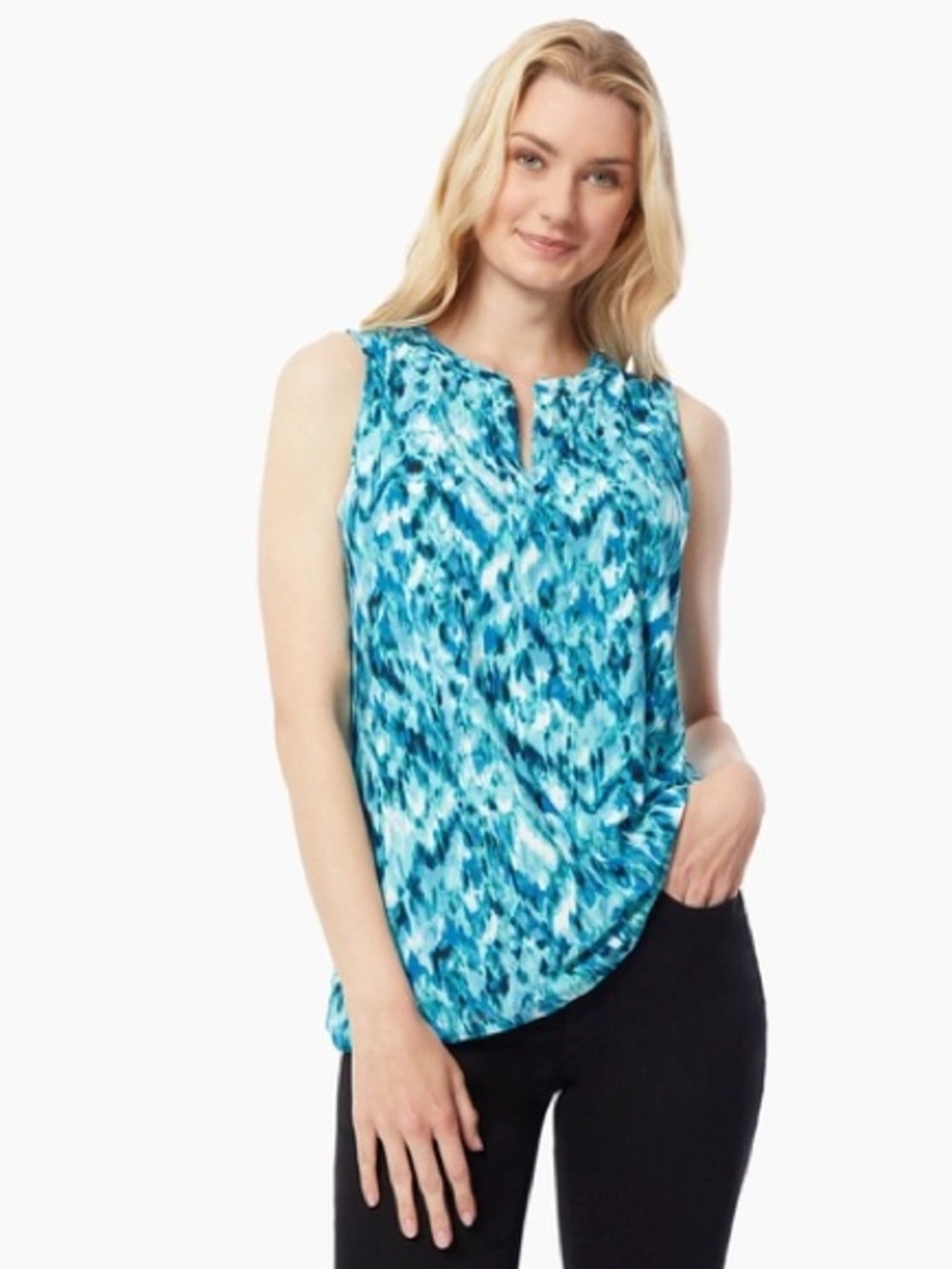 Jones New York Turquoise Blue Sleeveless Top